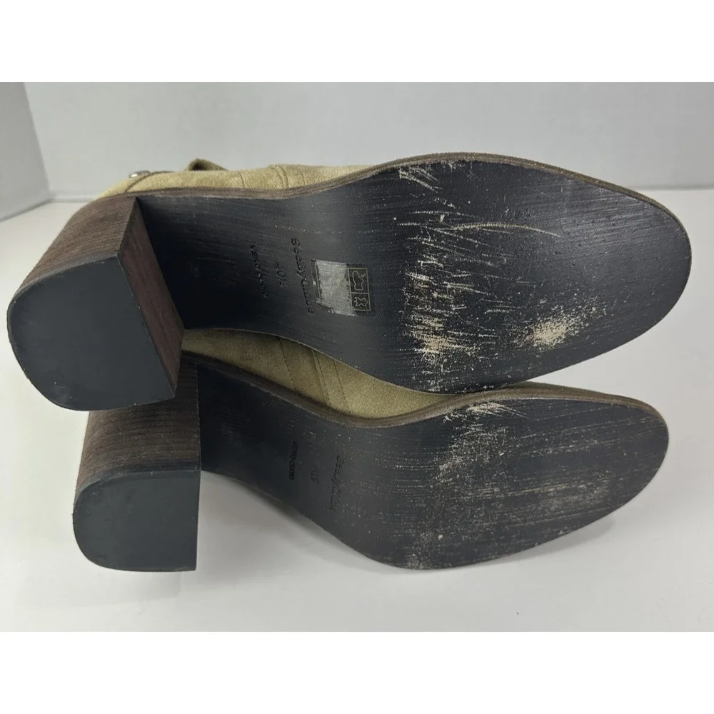 See By Chloe Belted Studded Suede Ankle Boot Tan Brown Women's Size 40.5 Booties - Picture 11 of 16